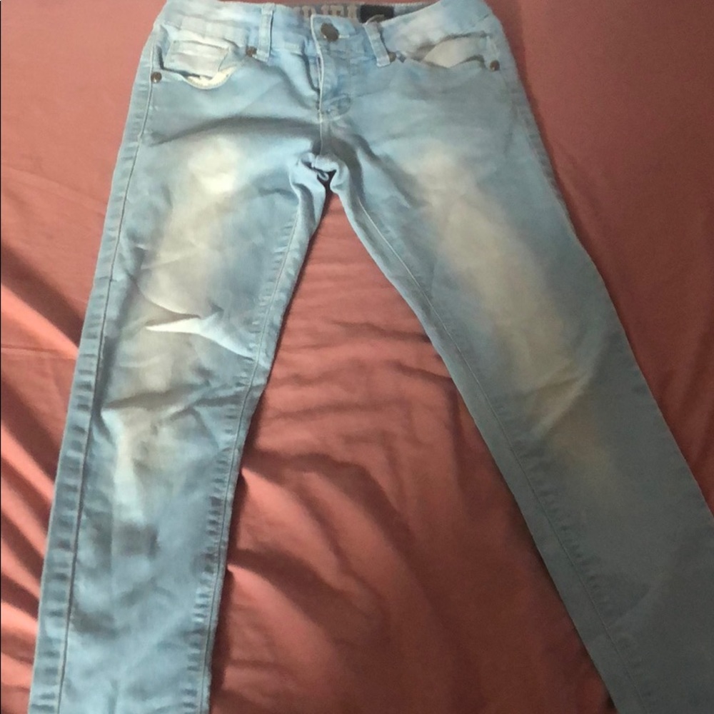 Blue skinny jeans